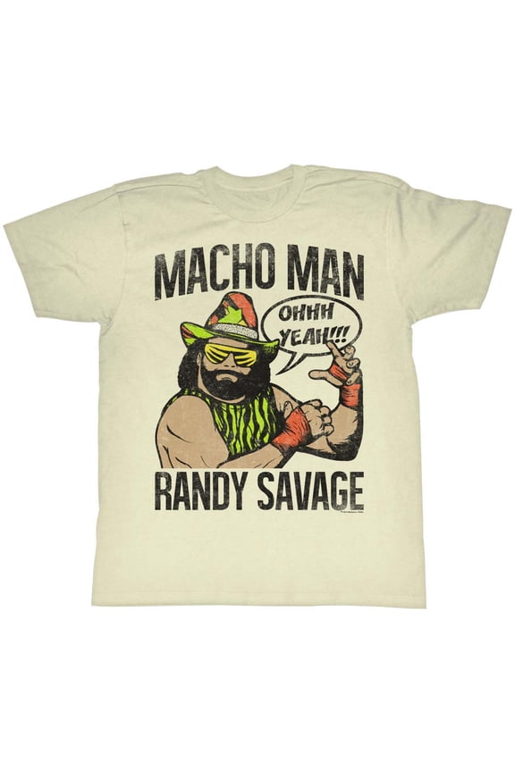 Macho Man Oh Yeah Natural Adult T-Shirt