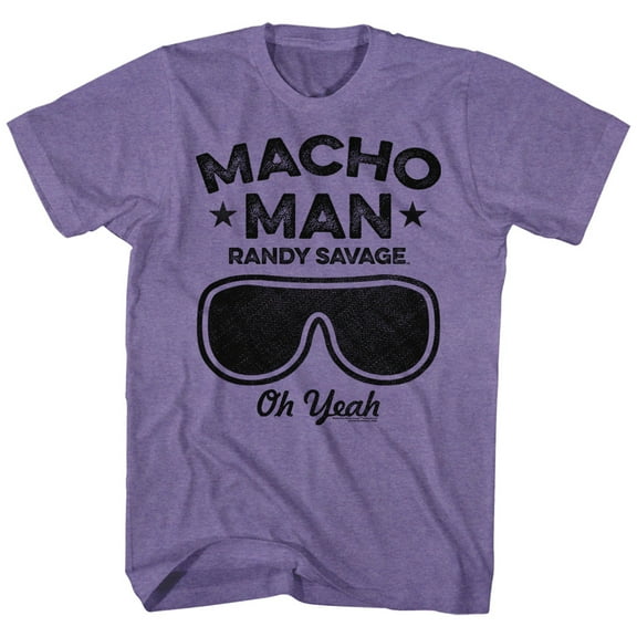 Macho Man Oh Yeah Retro Classic Purple Heather Adult T-Shirt
