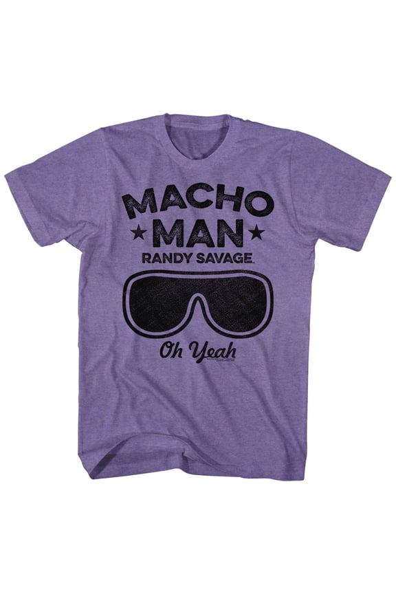 Macho Man Oh Yeah Retro Classic Purple Heather Adult T-Shirt
