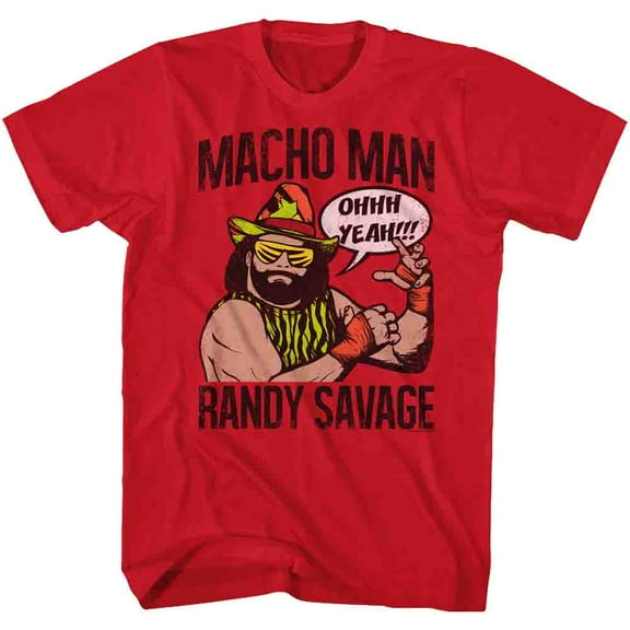 Macho Man Oooh Yeah Red Adult T-Shirt
