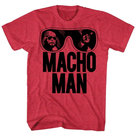 Macho Man Ooold School Cherry Heather Adult T-Shirt
