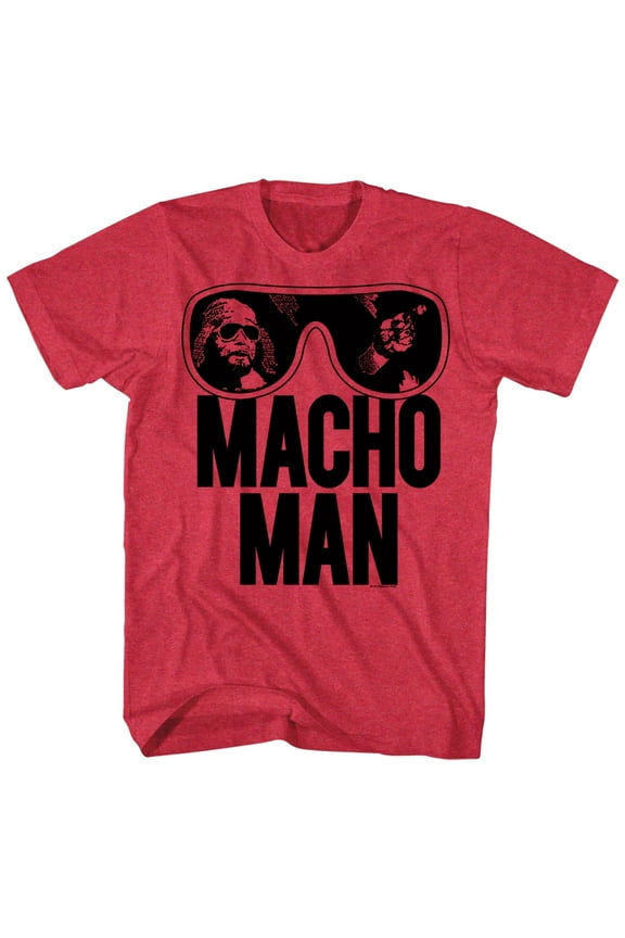 Macho Man Ooold School Cherry Heather Adult T-Shirt