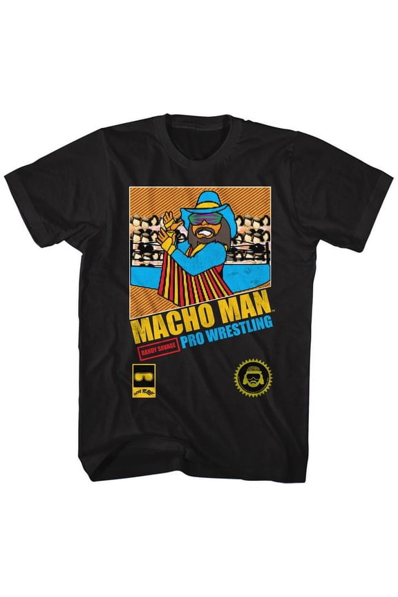 Macho Man Pro Wrestling Black Adult T-Shirt 2Xlt