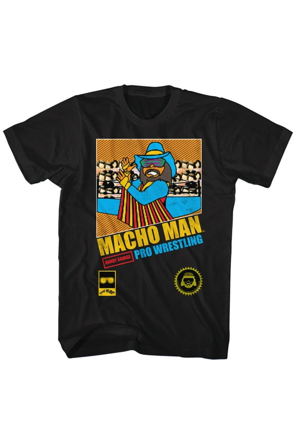 Macho Man Pro Wrestling Black Adult T-Shirt