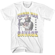 Macho Man Randy And Stars White Adult T-Shirt