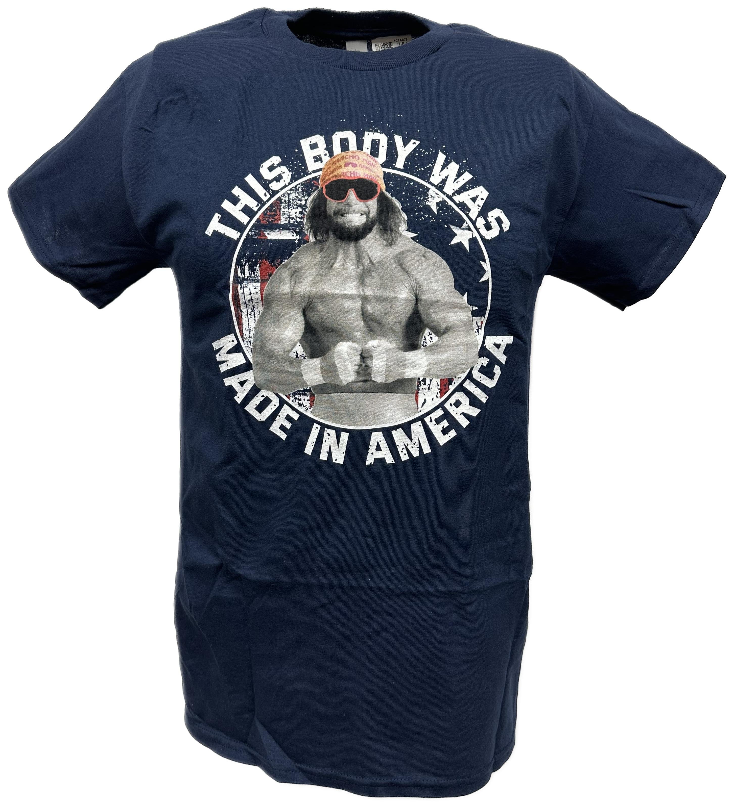 Macho Man Randy Savage This Body Made In America WWE Mens T-shirt M