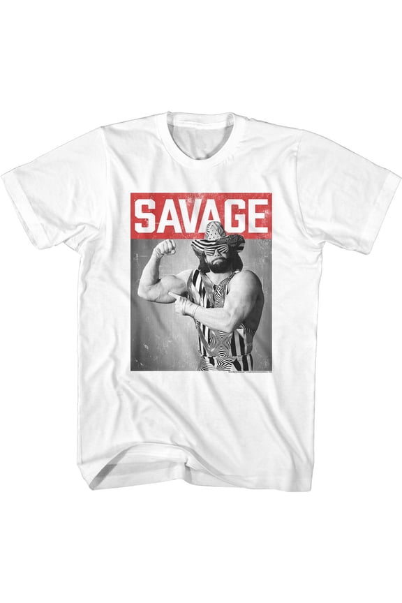 Macho Man Savage Man White Adult T-Shirt