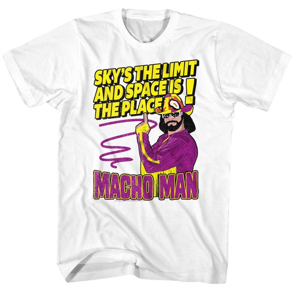 Macho Man Sky's The Limit White Adult T-Shirt