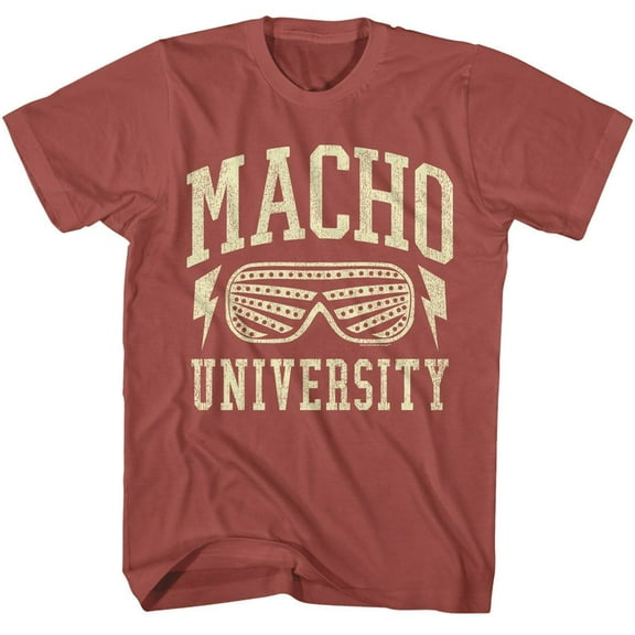 Macho Man University Men's T Shirt (Terracotta, AdultXL)