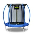 thumbnail image 1 of Machrus Moxie Pumpkin-Shaped Outdoor Trampoline Set with Premium Top-Ring Frame Safety Enclosure, 6 FT - Blue, 1 of 6