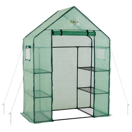 Machrus Ogrow Deluxe WALK-IN 3 Tier 6 Shelf Portable Greenhouse