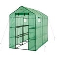 thumbnail image 1 of Machrus Ogrow Deluxe Walk-In Greenhouse with 2 Tiers and 12 Shelves - Green Cover, 1 of 7