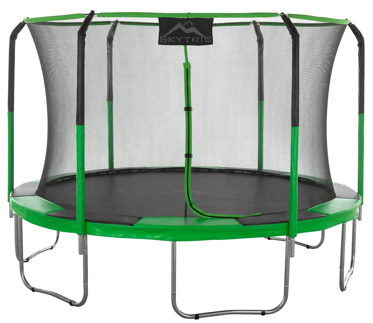 Machrus Skytric 11 FT Round Trampoline Set with Premium Top-Ring Flex Frame Safety Enclosure System