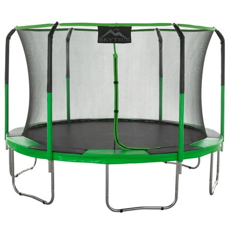 Machrus Skytric 11 ft Round Trampoline Set with Premium Top-Ring Flex Frame Safety Enclosure System