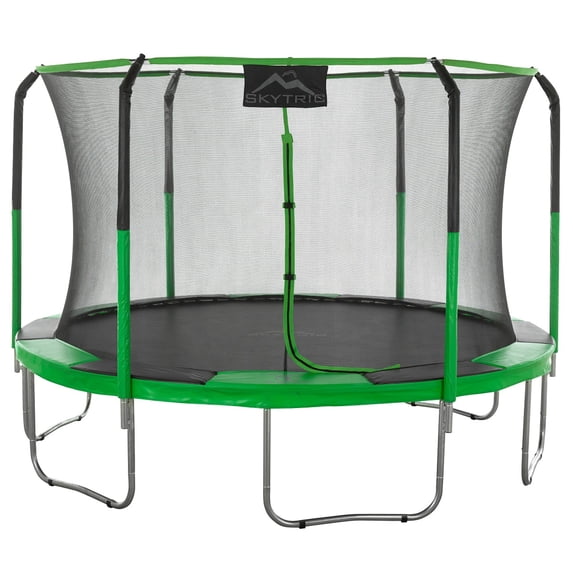 Machrus Skytric 11 ft Round Trampoline Set with Premium Top-Ring Flex Frame Safety Enclosure System