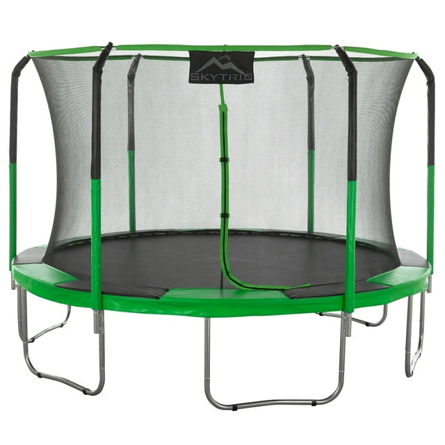 Machrus Skytric 11 ft Round Trampoline Set with Premium Top-Ring Flex Frame Safety Enclosure System