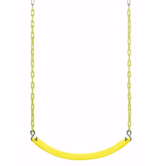 Machrus Swingan Belt Swing For All Ages - Vinyl Coated Chain - Yellow