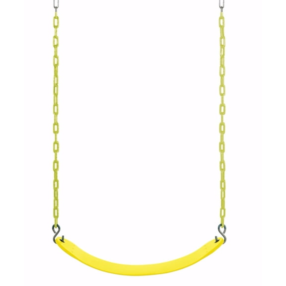 Machrus Swingan Belt Swing For All Ages - Vinyl Coated Chain - Yellow