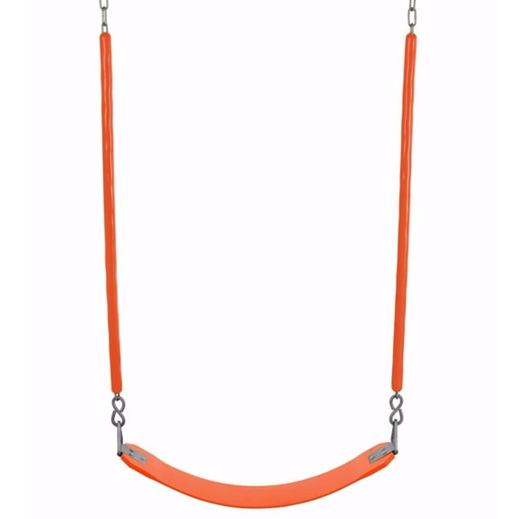 Machrus Swingan Belt Swing For All Ages with Soft Grip Chain - Fully Assembled - Orange