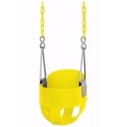 Machrus Swingan High Back, Full Bucket Toddler & Baby Swing with Vinyl-Coated Chain - Heavy Duty, Fully Assembled - Yellow