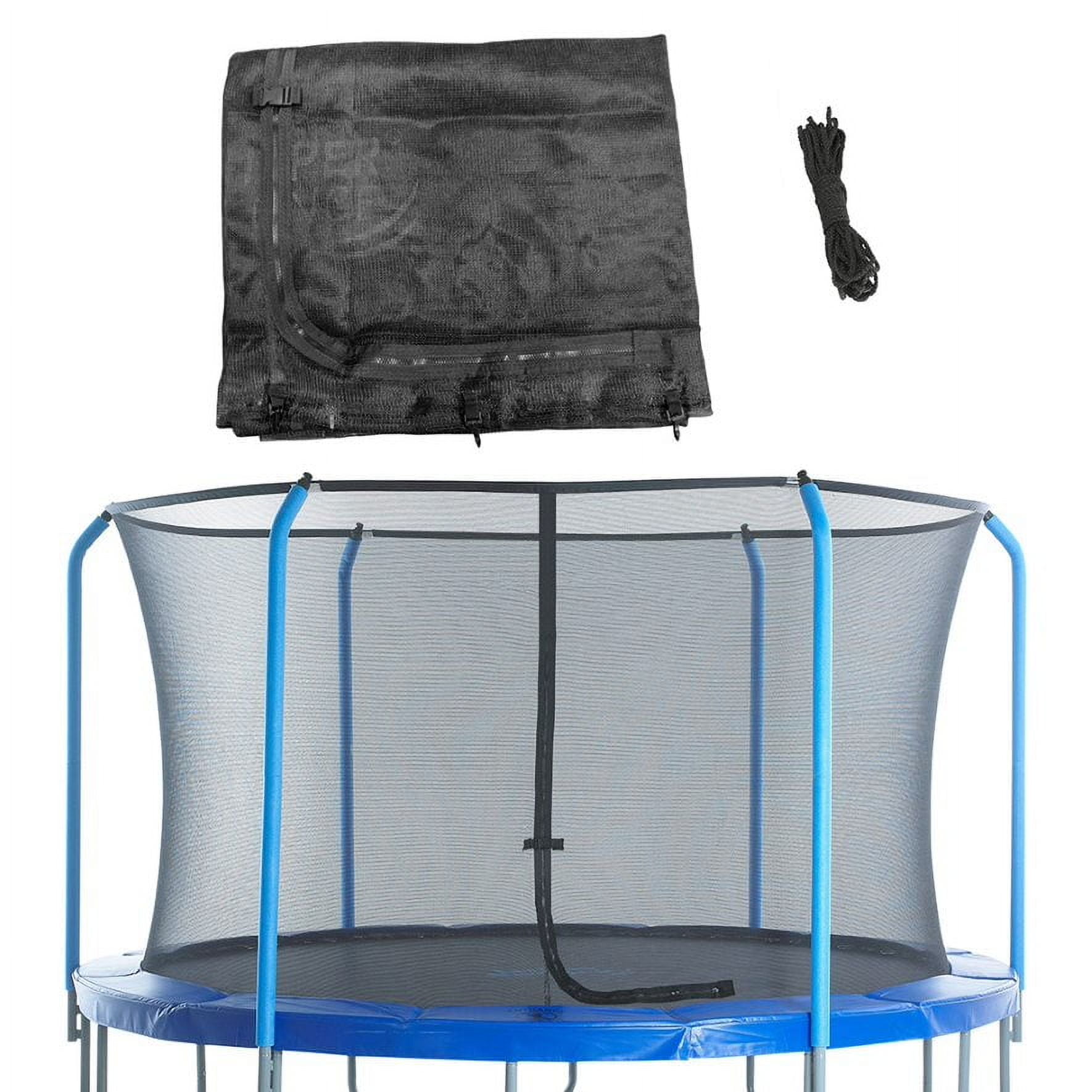Machrus Upper Bounce 15' Trampoline Net - Trampoline Safety Net Fits 6 Curved Poles with Top Ring Frame - Breathable UV & Weather-Resistant Trampoline Net Replacement - Black