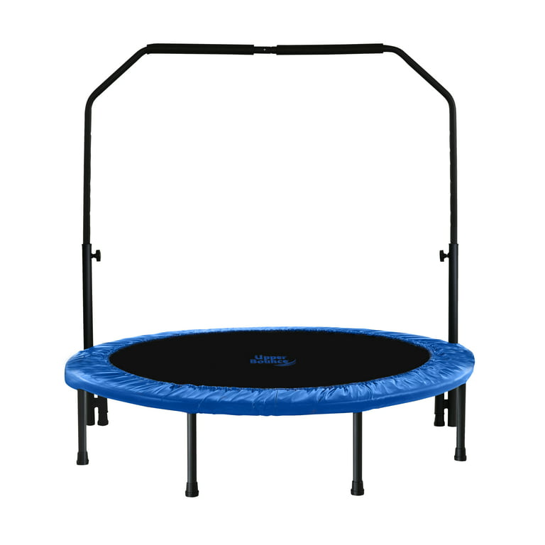 Machrus Upper Bounce 48 Mini Trampoline with Adjustable Handbar – Round  Foldable Rebounder Fitness Trampoline for Kids & Adults