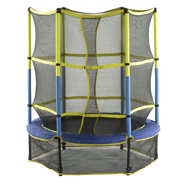 Upper Bounce 7-Foot Indoor/Outdoor Kiddy Trampoline With Safety Enclosure Set – Perfect For Decks, Patios, Playrooms