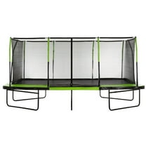 Machrus Upper Bounce - Mega 10' X 17' Gymnastics Style, Rectangular Trampoline Set with Premium Top-Ring Enclosure System - Green/Black