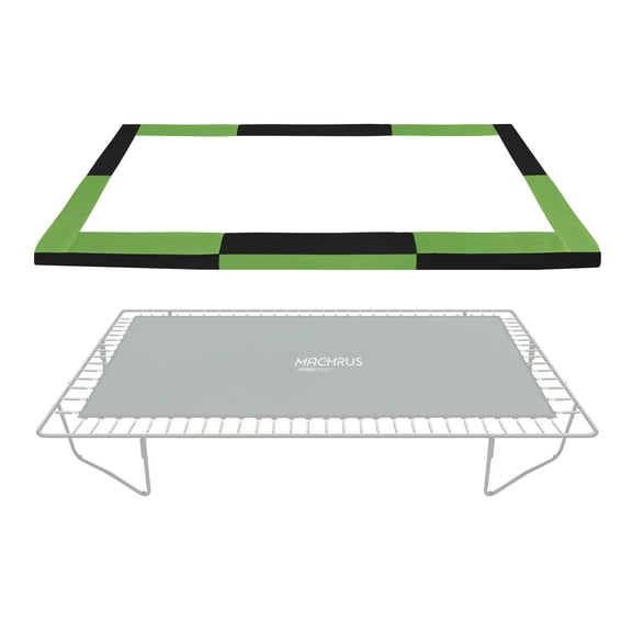 Machrus Upper Bounce Replacement Spring Cover - Safety Pad, Fits Only for Upper Bounce Brand 10 X 17 FT Rectangular Trampoline Frame - Black/Green