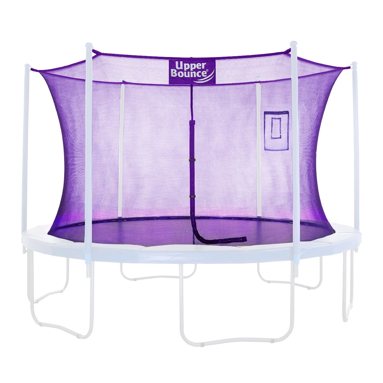 Machrus Upper Bounce Trampoline Net - Trampoline Safety Net Fits 15 ft  Round Trampolines using 3 Arches - Trampoline Net with Smartphone/Tablet  Pouch for Selfies and Livestream - Purple 