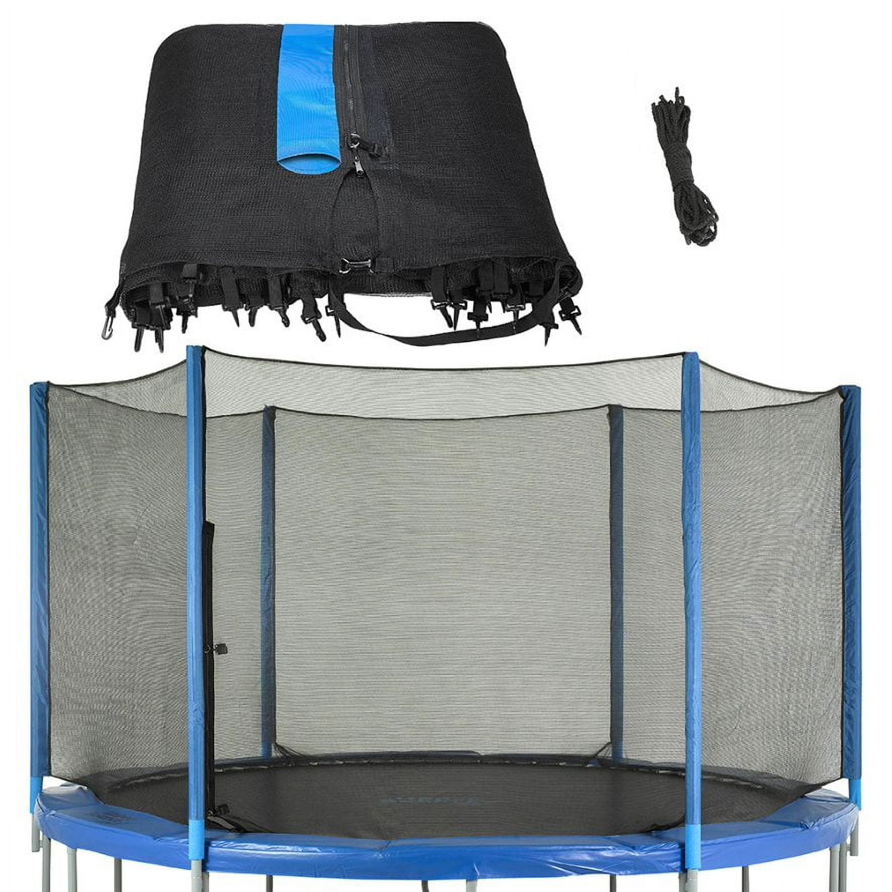 Machrus Upper Bounce Trampoline Net - Trampoline Safety Net Fits 12 ft Round Trampoline using 6 Straight poles - Breathable UV and Weather-Resistant Trampoline Net Replacement