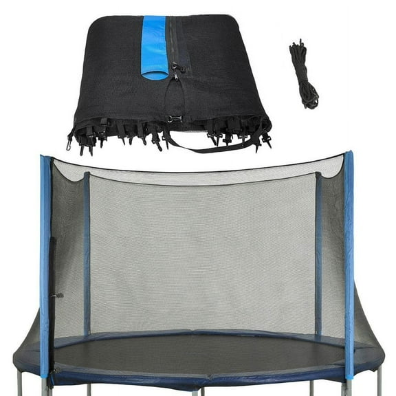 Machrus Upper Bounce Trampoline Net - Trampoline Safety Net Fits 6 ft Round Trampoline using 4 Straight poles - Breathable UV and Weather-Resistant Net Replacement