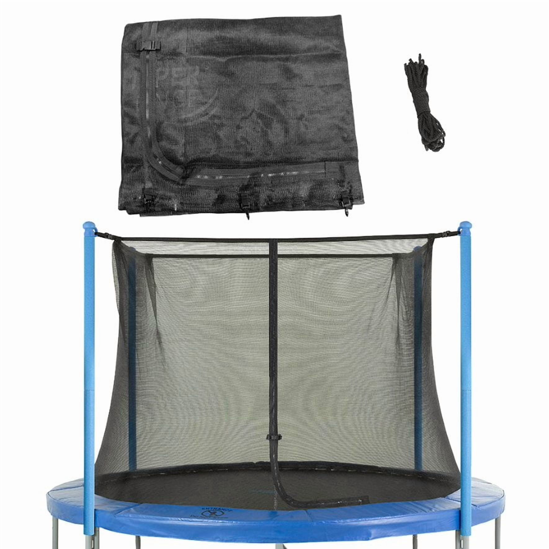 Machrus Upper Bounce Trampoline Safety Enclosure Net, Fits 12 FT Round Frame, Using 4 Poles (or 2 Arches) - Adjustable Straps- Net Only