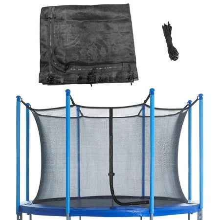 Machrus Upper Bounce Trampoline Safety Enclosure Net, Fits 12 FT Round Frame, Using 8 Poles (or 4 Arches) - Adjustable Straps - Net Only