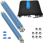 Machrus Upper Bounce Trampoline Safety Enclosure Set including Trampoline Net, 4 Trampoline Poles, Caps and Trampoline Pole Foam Sleeves - For 12ft Round Trampoline Frame - Installs Outside the Frame