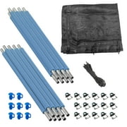 Machrus Upper Bounce Trampoline Safety Enclosure Set including Trampoline Net, 8 Trampoline Poles, Caps and Pole Foam Sleeves - Fits 12ft Round Trampoline Frame - Installs Inside the Frame