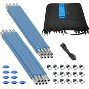 Machrus Upper Bounce Trampoline Safety Enclosure Set including Trampoline Net, 8 Trampoline Poles, Caps and Trampoline Pole Foam Sleeves - For 14ft Round Trampoline Frame - Installs Outside the Frame