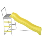Machrus Upper Bounce Trampoline Step N Slide | Fun Indoor & Outdoor Ladder and Wave Slide Set – Perfect for Round or Rectangle Trampolines with or Without Net – Yellow