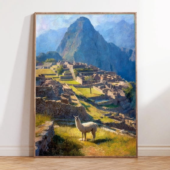 Machu Picchu Peru Ancient Andean Mountain Ruins Wall Art, Unframed Paper Print Size 8x12