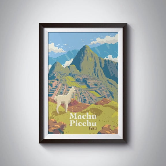 Machu Picchu Peru Andes Mountains Inca Trail Artwork, Unframed Paper Poster 8x10in