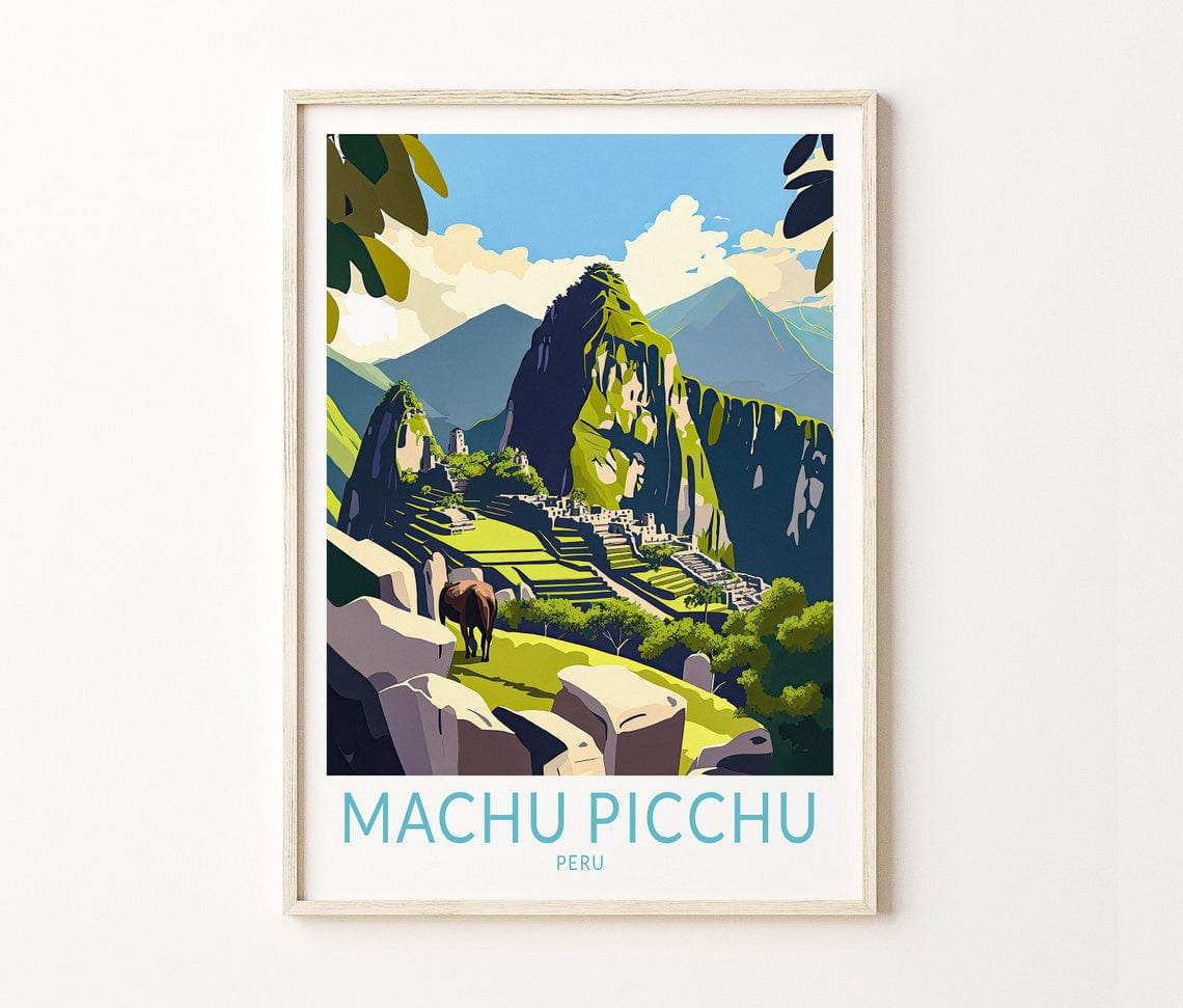 Machu Picchu Peru Andes Mountains Wall Art Print, Iconic Inca Landscape ...