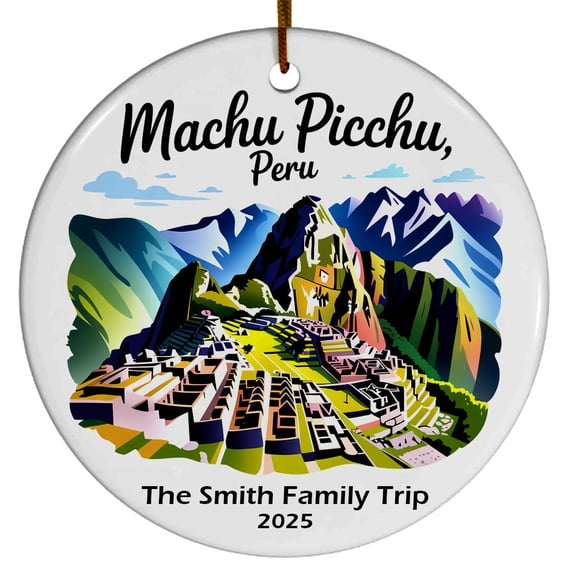 Machu Picchu Peru Inca Citadel Christmas Ornament, Collection of City Travel Souvenirs for Family and Friends, Christmas Tree Ornament City Travel, Trips of The Year, Christmas Ornament 2025