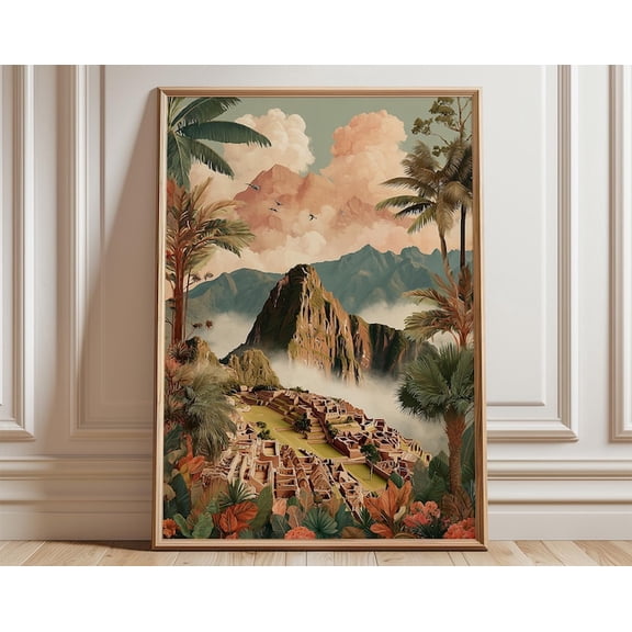 Machu Picchu Peru Mountain Landscape Wall Art Print, Unframed Paper Poster 8x10in
