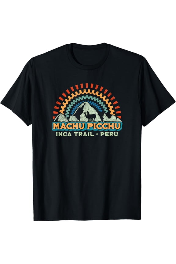 Machu Picchu Retro Llama | Cuzco Peru | Vintage Inca Trail T-Shirt