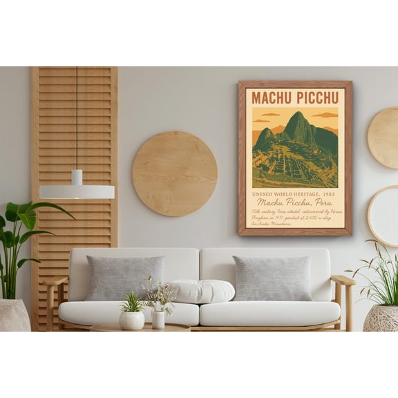 Machu Picchu Travel Poster: Vintage Inca Ruins Art Print (, Unframed Poster Size 8x12