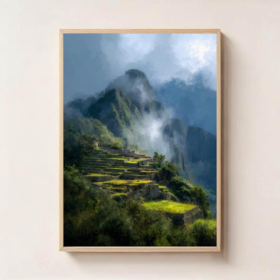 Machu Picchu Wall Art Peru Mountain Landscape Inca Ruins, Unframed Paper Poster 8x10in