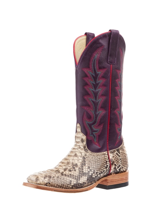 Womens Women`s MB TH Mink Python Vamp 13In Purple Texas Top Boot 7 M Brown
