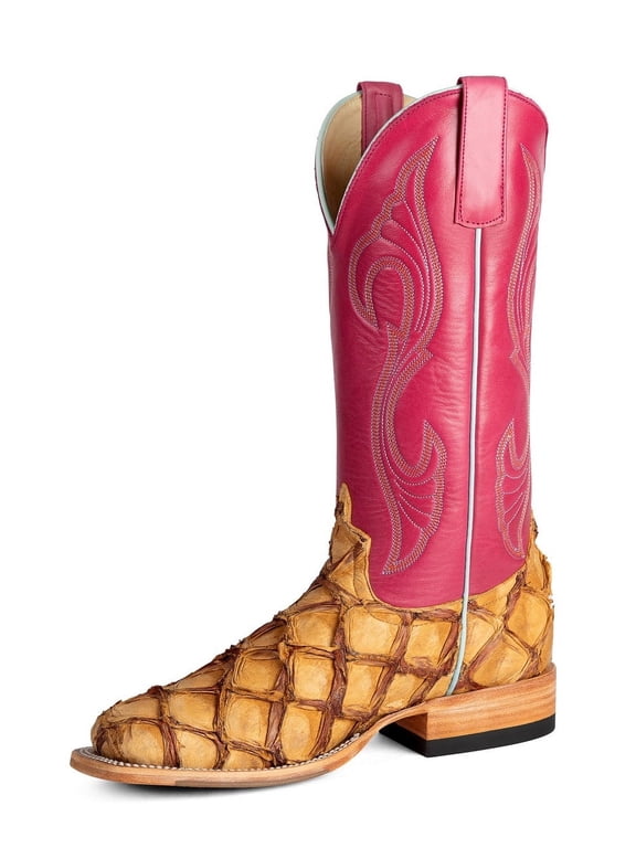 Top Hand Womens Women`s Macie Bean  Saddle Big Bass Vamp 13In Pink Top Boot 9 B Antique