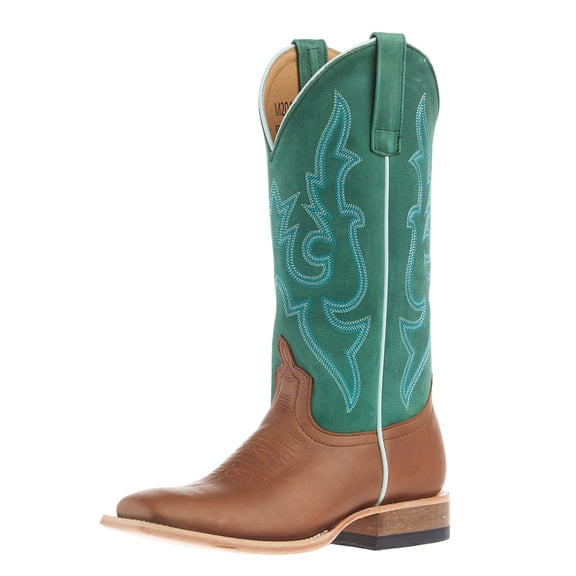 Macie Bean Womens Women`s MB Mad Cat Vamp 13In Green Mad Cat Top Boot 8 M Tan