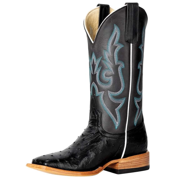 Macie Bean Top Hand Womens Women`s MB TH Full Quill 12` Sangria Square Toe Boot 6 B Black